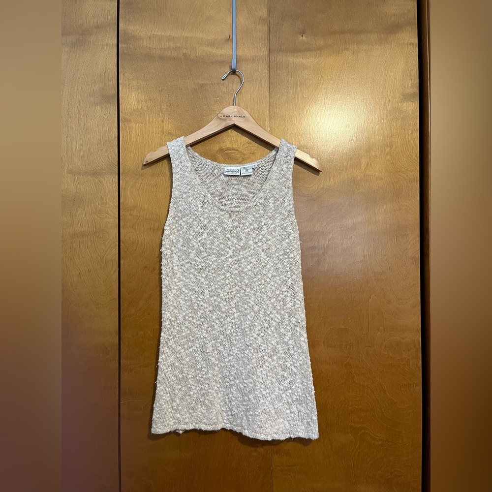 Newport News Jeanology Lightweight Women's Sweater Tank, Cream Size Small